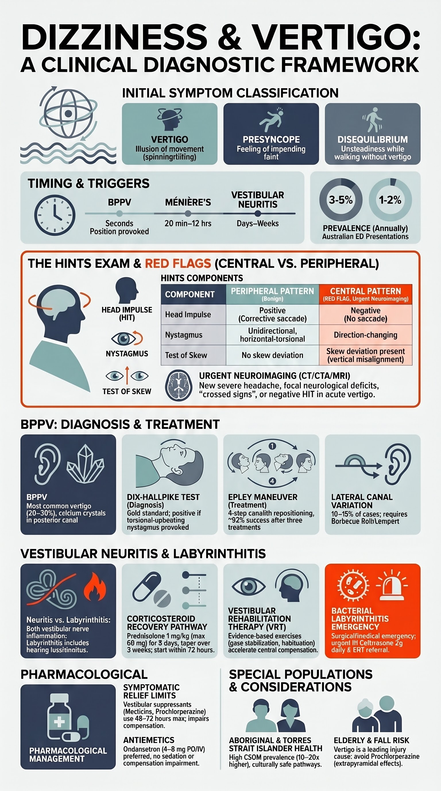 Dizziness & Vertigo visual summary infographic