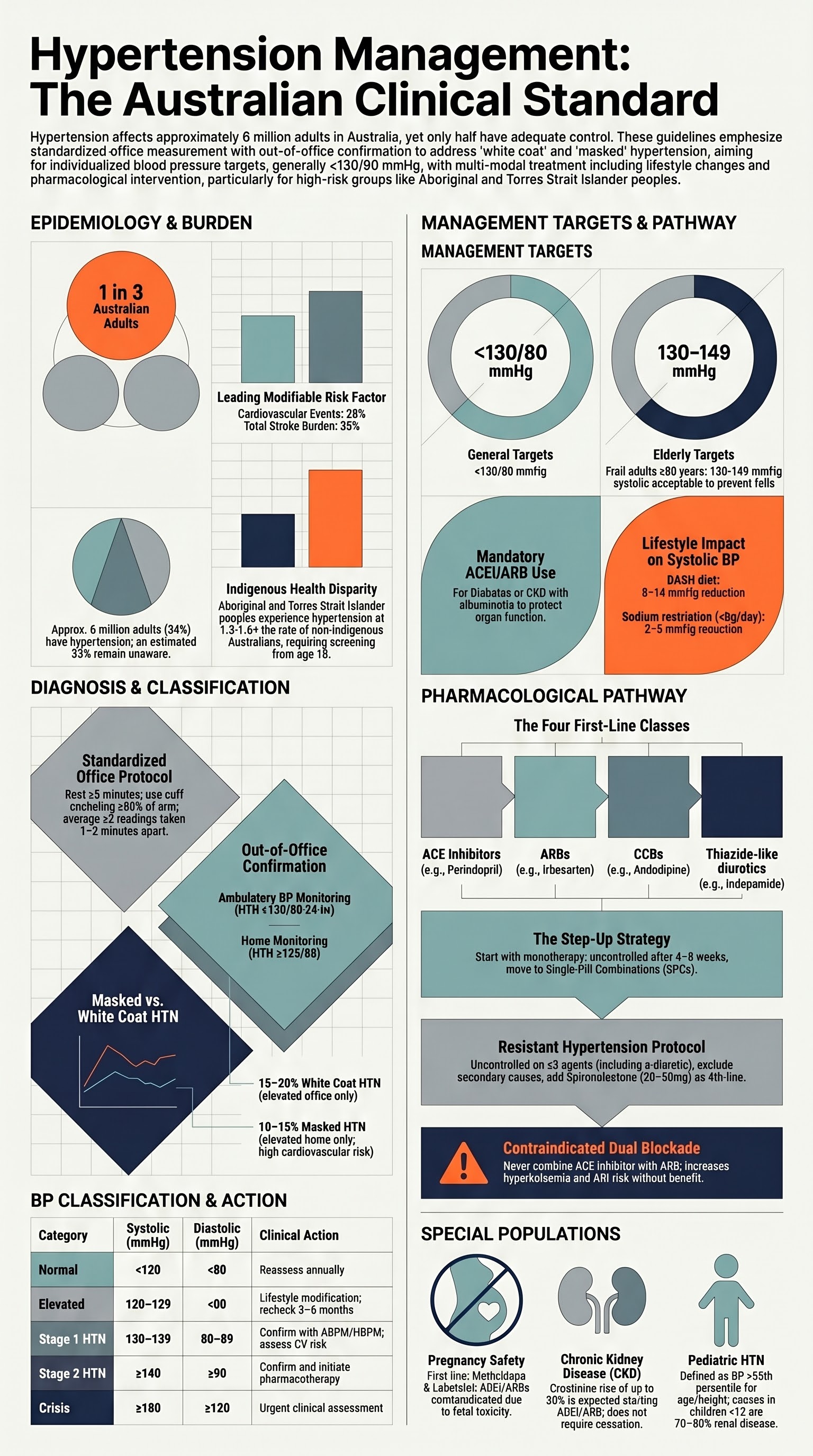 Hypertension visual summary infographic